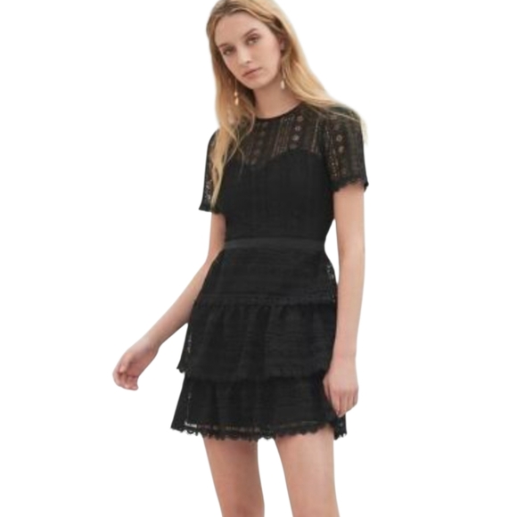 Express Dresses & Skirts - NWT Express Black Lace‎ Layered Mini Dress Size Medium